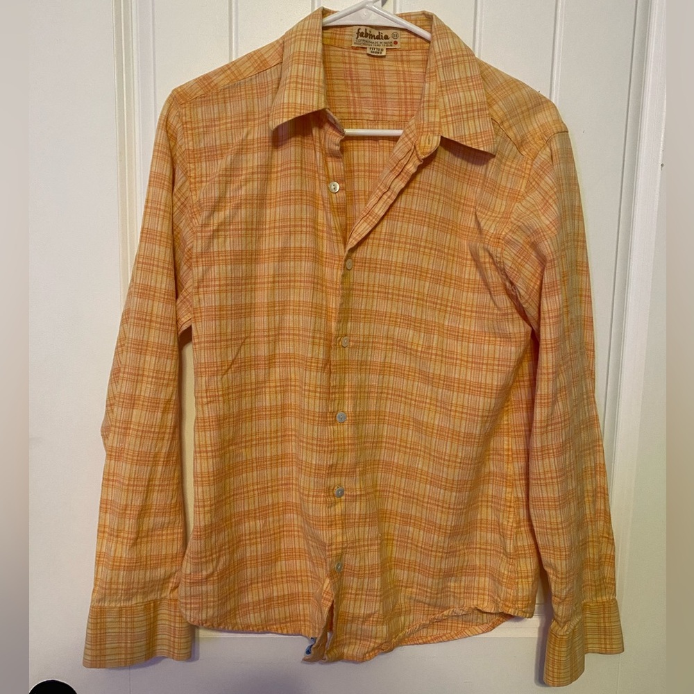 Orange Fitted Flannel made in India